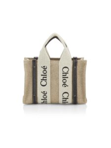 Mini Woody Linen Top Handle Bag