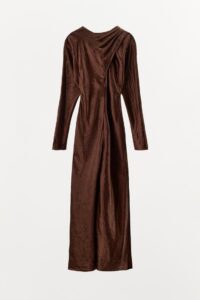 Wrinkled Pleated Midi Dress