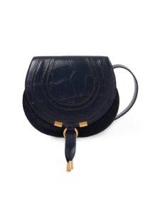 Mini Marcie Crocodile-embossed Saddle Bag