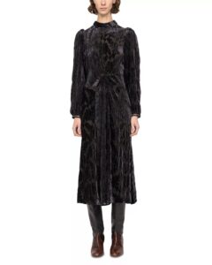 Regine Burnout Velvet Midi Dress