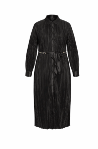 Amirah Plissé Long Sleeve Maxi Shirtdress Plus