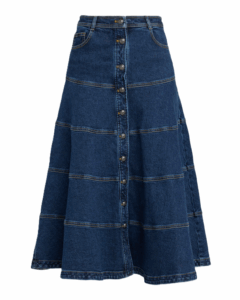 Wilhelmina Denim Midi Skirt