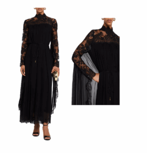 Lace Bat-wing Maxi Dress