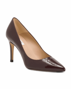 Patent Leather Floret Pointy Toe Court Pumps