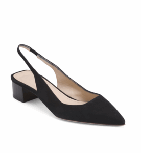 Suede Block Heel Slingback Pumps