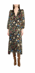Mona Floral Tapestry Blouson Midi Dress