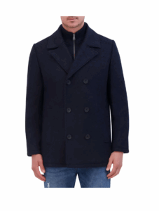 Bouclé Wool Blend Peacoat
