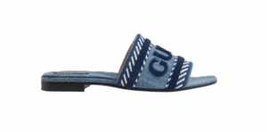Jane Logo Denim Slide Sandals