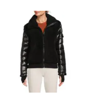 Carrie Mixed-media Faux-shearling Bomber Jacket