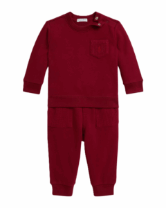 Boy's Waffle-trim Sweatshirt & Jogger Pants Set, Size 3m-24m