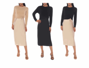 Satin Slipdress & Sweater