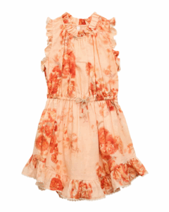 Girl's Cascadian Floral-print Frill Dress, Size 2-6