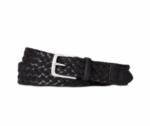 Men's Braided Leather & Cotton Belt