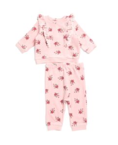 Newborn Girls 2pc Rose Bouquets Top and Pants Set