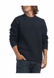 Lambswool Blend Waffle Crew Neck Sweater