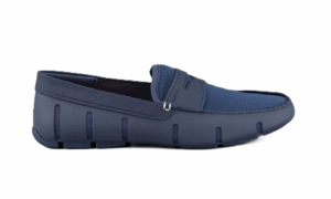 Mesh and Rubber Penny Loafer, Navy Size 7-9