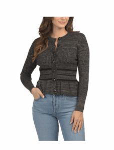 Peplum Waist Cardigan Sweater