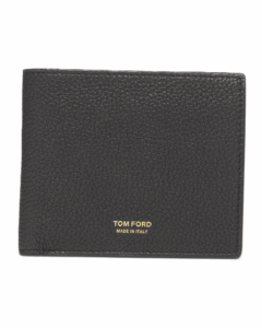Men's T Line Grained Leather Bifold Wallet