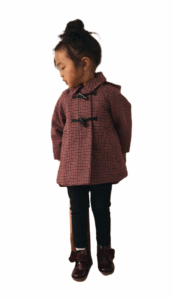 Kids' Hooded Houndstooth Coat