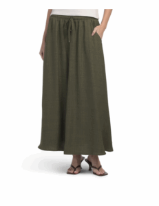 Drawstring Maxi Skirt