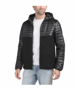 West Mixed Media Lightweight Hooded Jacket with Sherpa Details