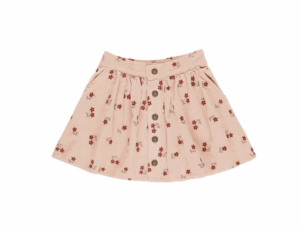 Floral Exposed Button Miniskirt Size 2-5