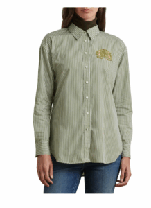 Stripe Cotton Button-up Shirt