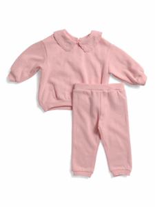 Infant Girls 2pc Collared Sweatshirt and Sweatpants Set