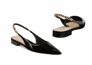 Signoria Patent Logo Chain Ballerina Flats