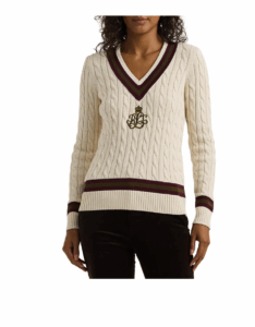 Gassed V-neck Cable Stitch Sweater