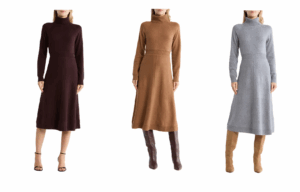 Bethany Long Sleeve Wool Turtleneck Sweater Dress