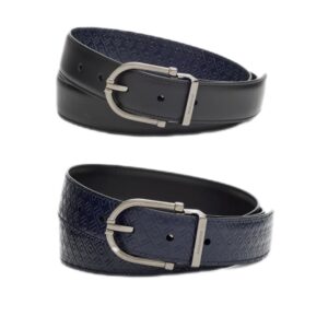 Men's Gancio-embossed Reversible Leather Belt