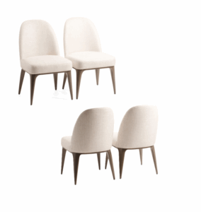 Set of 2 Hudson Upholstered Dining Chairs with Solid Wood Legs