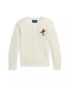 Girls' 2t-6x Long-sleeve Mini-cable Cardigan