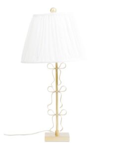 27in Metal Bow Pleater Shade Table Lamp