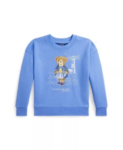 Toddler and Little Girls Polo Bear Terry Sweatshirt