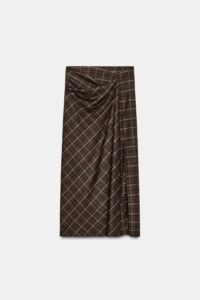 Zw Collection Draped Plaid Skirt