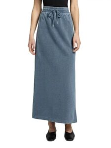 Indigo Cotton-blend Midi-skirt