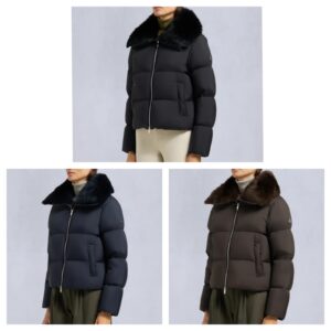 Belle Dune Short Shearling Trim Puffer