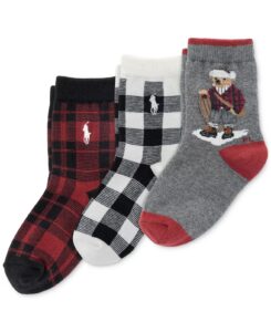Baby Boys 3-pk. Holiday Sled Bear Socks
