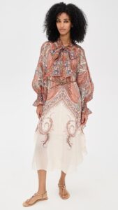 Rhiannon Tie Neck Midi Dress