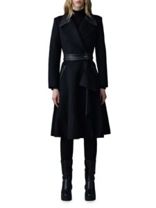 Rose Wool and Leather Coat