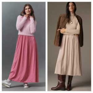 The Thea Long-sleeve Eyelash Twofer Sweater Dress