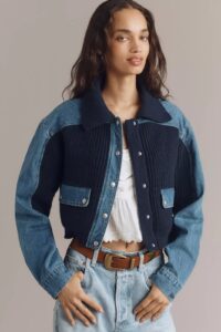 Blanknyc Moving Up Denim Sweater Jacket