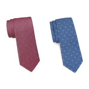 Gancini Woven Pattern Silk Tie
