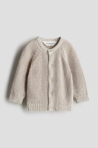 Patent-knit Cotton Cardigan