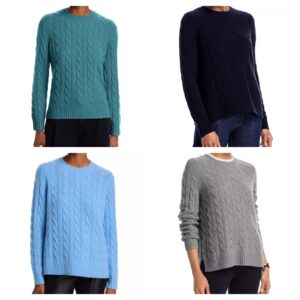 Cashmere Cable Knit Crewneck Sweater
