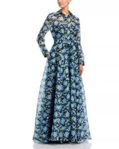 Silk Trench Floral Gown