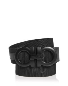 Men's Double Gancini Buckle Webbing Fabric Belt