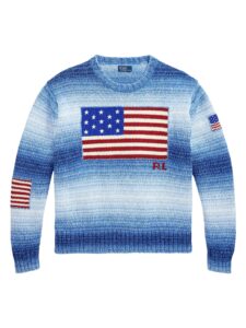 American Flag Dip-dye Cotton Sweater